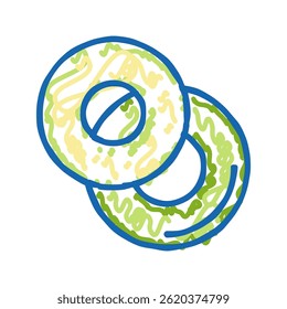 anel fatia abacate corte ícone doodle esboço vetor. anel fatia abacate corte sinal. símbolo isolado ilustração