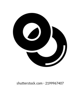 ring slice avocado cut glyph icon vector. ring slice avocado cut sign. isolated symbol illustration