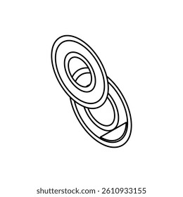ring slice avocado cut isometric icon vector. ring slice avocado cut sign. isolated symbol illustration