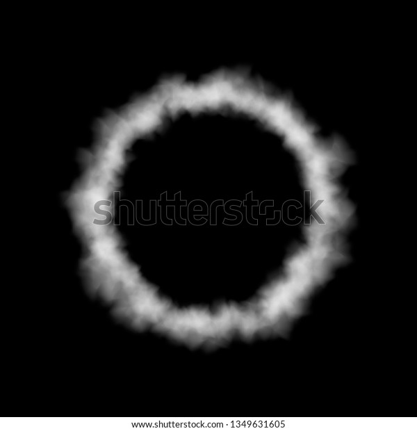 Ring of smoke. Isolated on black\
background. Vector\
illustration.