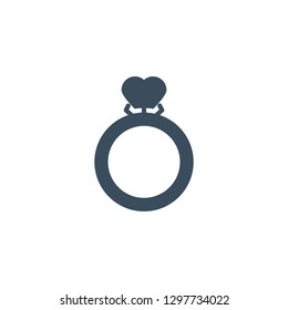 Ring solid stylie icon. Valentine's Day and Love Day for websites of web design and mobile applications.