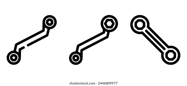 ring spanner icon or logo isolated sign symbol vector illustration - high quality black style vector icons

