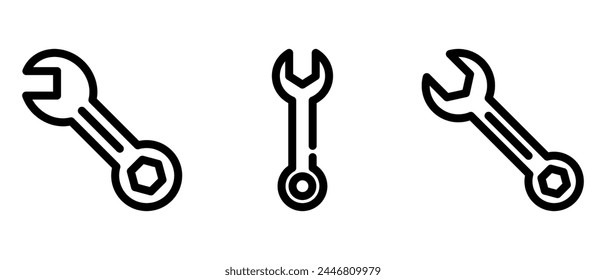 ring spanner icon or logo isolated sign symbol vector illustration - high quality black style vector icons
