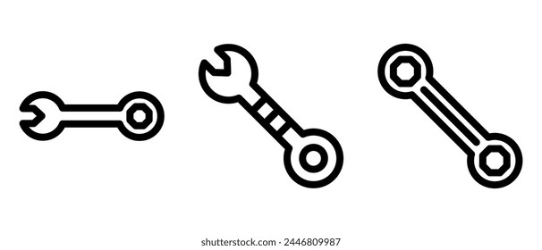 ring spanner icon or logo isolated sign symbol vector illustration - high quality black style vector icons
