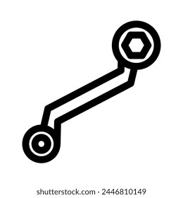 ring spanner icon or logo isolated sign symbol vector illustration - high quality black style vector icons
