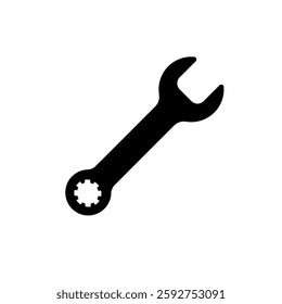 ring spanner, repair, wrench - vector icon