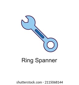 Ring Spanner vector Filled Outline Icon Design illustration. Home Improvements Symbol on White background EPS 10 File