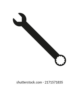 Ring spanner vector icon on white background