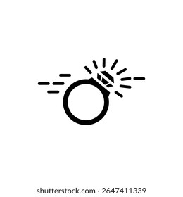Ring and Spark Trail, Symbol of Love and Engagement