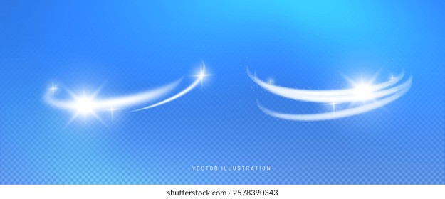 ring sparkle light effect with twinkle star element for overlay, isometric protection circle with white lines and particles, frame for concept clean and refresh, vector illustration