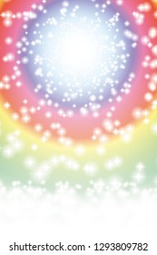 Ring of sparkling light, image of shining sun, star burst