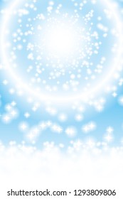 Ring of sparkling light, image of shining sun, star burst