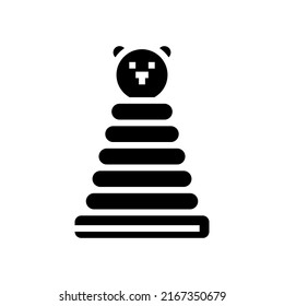 ring stacker glyph icon vector. ring stacker sign. isolated contour symbol black illustration