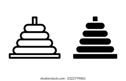 Ring stacker icon with outline and glyph style.