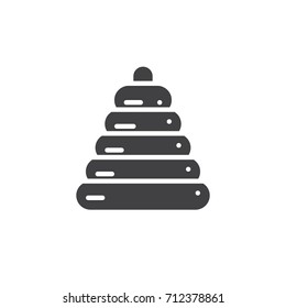 Ring stacker icon vector, filled flat sign, solid pictogram isolated on white. Symbol, logo illustration