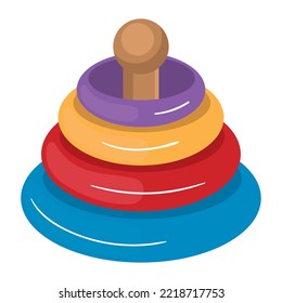 ring stacker toy icon isolated style