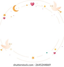ring with stars and birds happiness and birth of a child