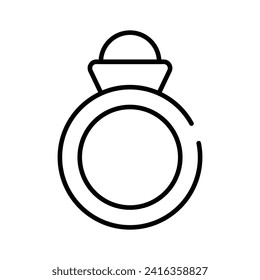 Ring with stone, well crafted icon of gemstone ring, isolated on white background