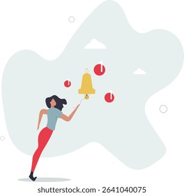 Ring subscription bell to get reminder for new social media content. character life .