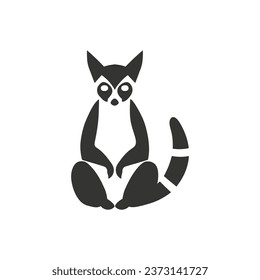 Ring tailed lemur Icon on White Background - Simple Vector Illustration