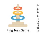 Ring Toss Game Vector  Flat Icon Design illustration. Sports and games  Symbol on White background EPS 10 File