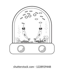 Ring toss water game outline stroke icon. Portable Water Games - Handheld water game. Waterfuls Ring Toss Game. Element of toys icon for mobile concept thin line. Vector , illustration