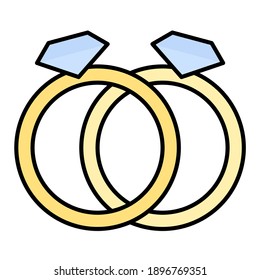 ring using soft color and filled line style
