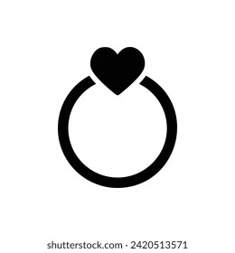 Ring, Valentine Flat Icon Logo Illustration. Valentinsymbol. Geeignet für Webdesign, Logo, App.