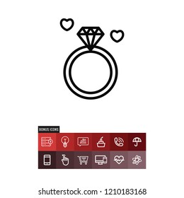 Ring valentines day vector icon