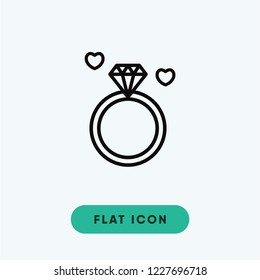 Ring valentines day vector icon