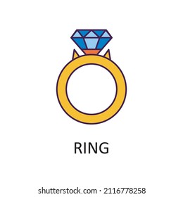 Ilustración de diseño de iconos de esquema rellenado por vector de anillo. Símbolo de mejoras en el hogar sobre el fondo blanco Archivo EPS 10