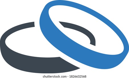 icono de color de glifo vector de anillo 