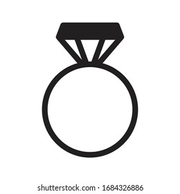 icono plano de glifo de anillo vectorial 