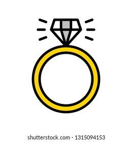 Ring vector icon, filled design editable outline