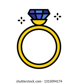 Ring vector icon, filled design editable outline