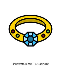 Ring vector icon, filled design editable outline