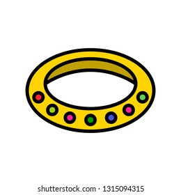 Ring vector icon, filled design editable outline