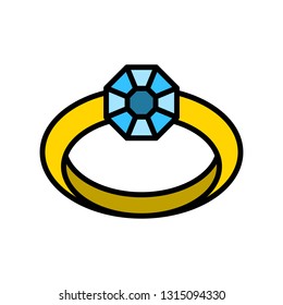 Ring vector icon, filled design editable outline