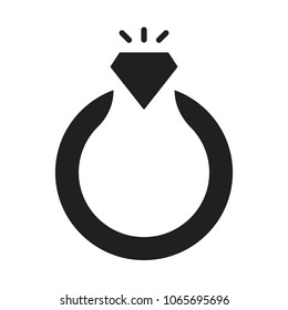 ring vector icon, marriage ring sign