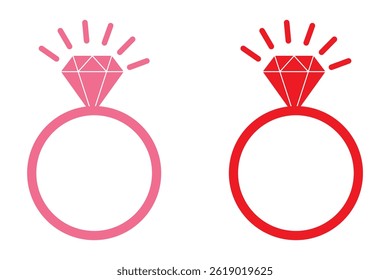 Ring vector icon on white background. Flat vector diamond ring icon, engagement and wedding sign for web design eps 10 