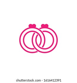 Ring vector icon for Valentine's day in pink and high quality