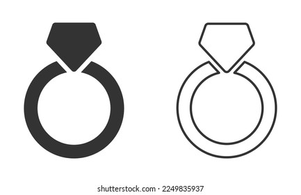 Ring vector icons set isolated on white background