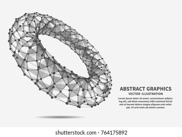 Ring, vector illustration for minimalistic design . Network connections with points and lines. Abstract technology background.