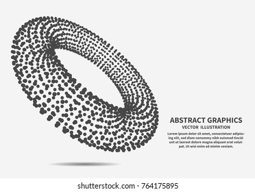 Ring, vector illustration for minimalistic design . Network connections with points and lines. Abstract technology background.