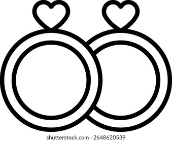 Diseño de icono de línea de Vector de anillo