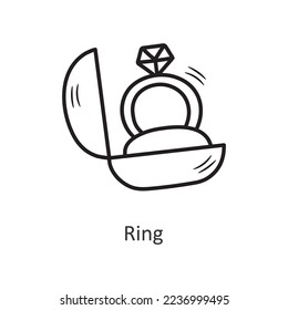 Ilustración de diseño de iconos de contorno vectorial de anillo. Símbolo de año nuevo sobre fondo blanco archivo EPS 10