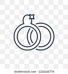 Ring vector outline icon isolated on transparent background, high quality linear Ring transparency concept can be used web and mobile