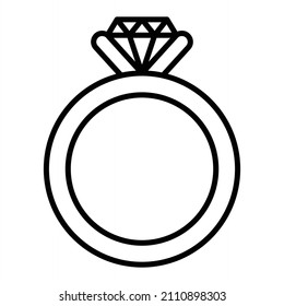 Ring Vector Outline Icon Isolated On White Background
