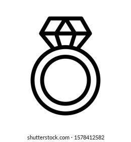 ring vector thin line icon 