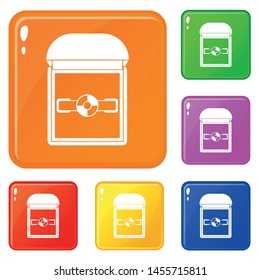 Ring in a velvet box icons set collection vector 6 color isolated on white background